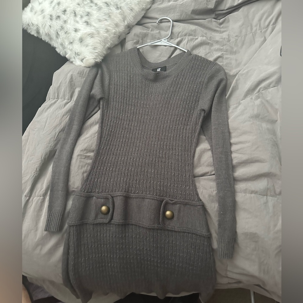 charcoal gray sweater dress